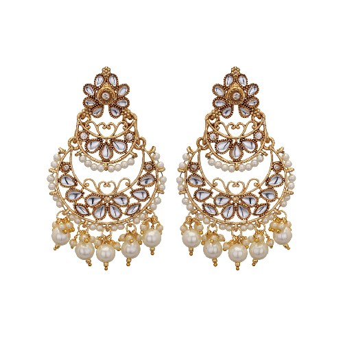 Shreyadzines gold polish mughal wedding earrings